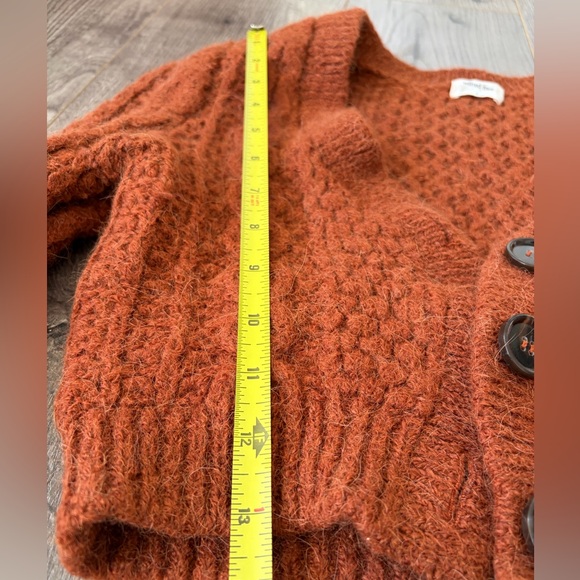 Wilfred Burnt Orange Cropped Chunky Cable Knit Cardigan w/ Buttons *sold as is* - Picture 6 of 8